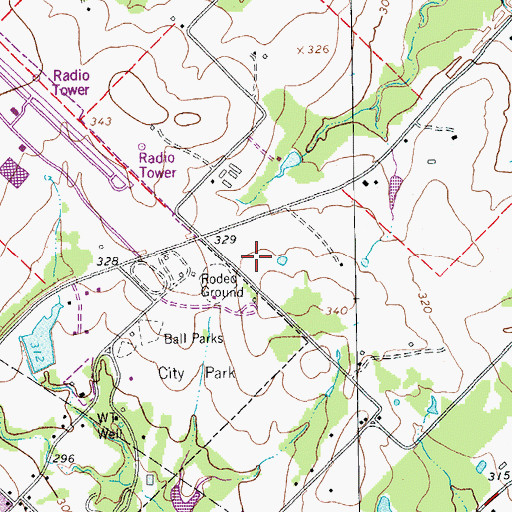 Topographic Map of Yoakum Community Hospital, TX
