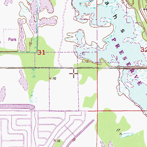 Topographic Map of Savannas Hospital, FL