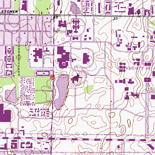 Topographic Map of Shriners Hospitals for Children - Tampa, FL