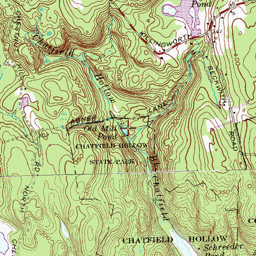 Topographic Map of Old Mill Pond, CT