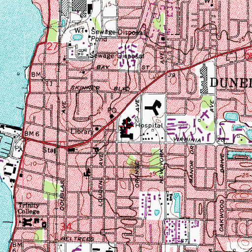 Topographic Map of Mease Dunedin Hospital, FL