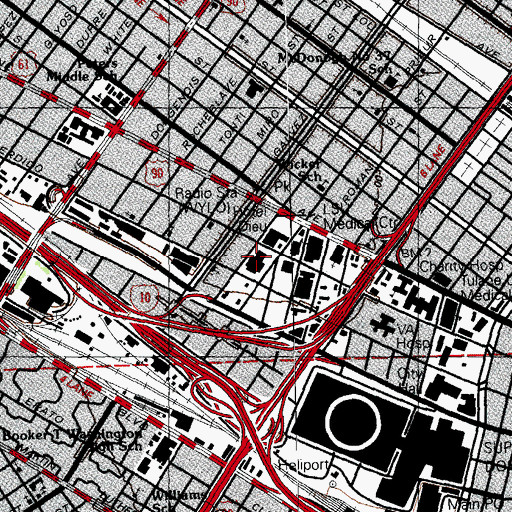Topographic Map of Medical Center of Louisiana at New Orleans, LA