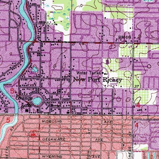 Topographic Map of Morton Plant North Bay Hospital, FL