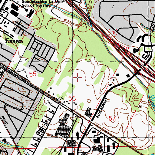 Topographic Map of Ochsner Health Center Bluebonnet Main Campus, LA