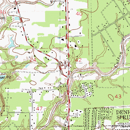Topographic Map of Ochsner Health Center Denham Springs, LA