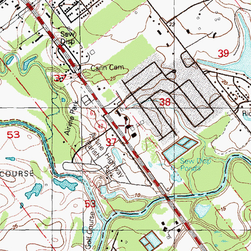 Topographic Map of Ochsner Health Center Prairieville, LA