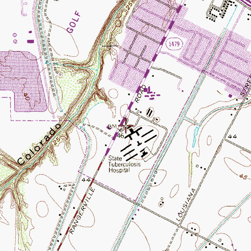 Topographic Map of Rio Grande State Center - South Texas Healthcare System, TX