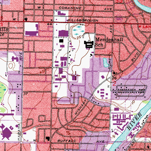 Topographic Map of Kindred Hospital - Central Tampa, FL