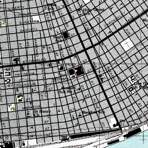Topographic Map of Kindred Hospital - New Orleans, LA