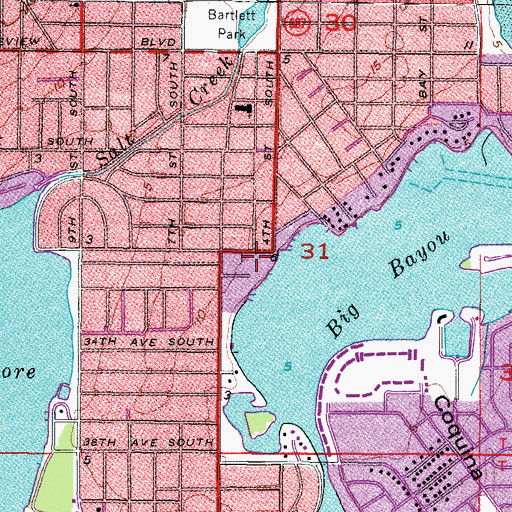 Topographic Map of Kindred Hospital Bay Area - Saint Petersburg, FL