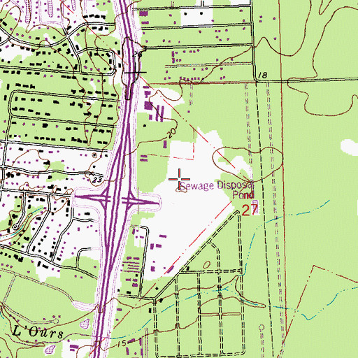 Topographic Map of Lakeview Regional Medical Center, LA