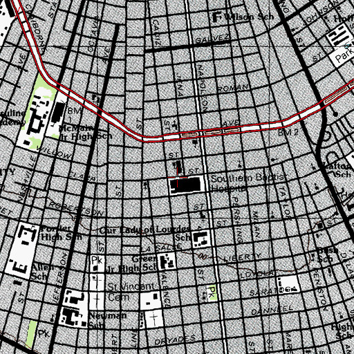 Topographic Map of Lifecare Hospital New Orleans, LA