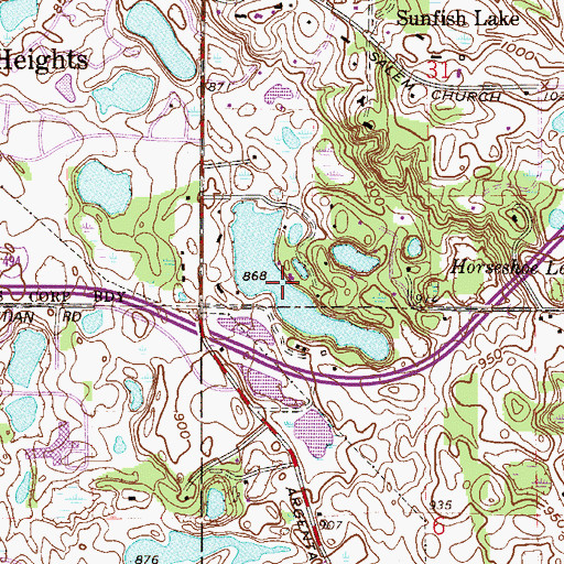 Topographic Map of Hornbean Lake, MN