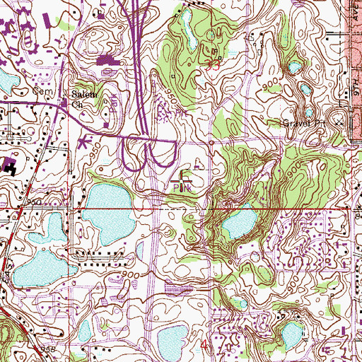 Topographic Map of McGroarty Park, MN