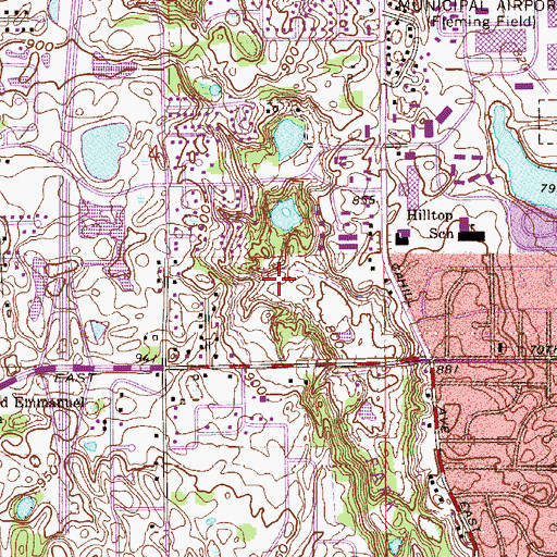Topographic Map of North Valley Park, MN