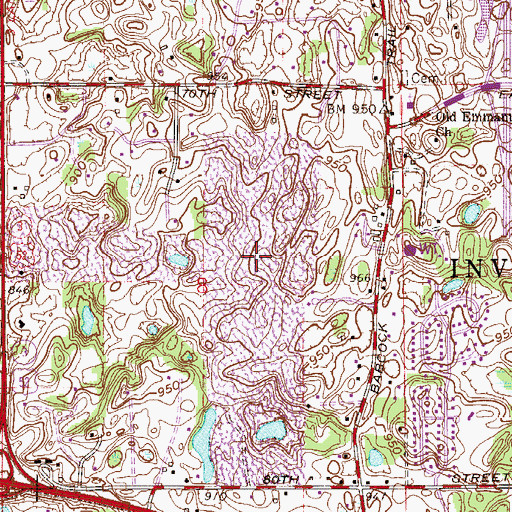 Topographic Map of Inverwood Golf Course, MN