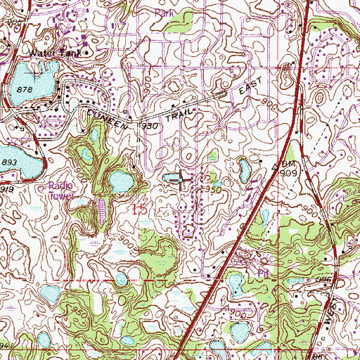 Topographic Map of Sleepy Hollow Park, MN