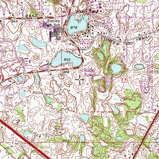Topographic Map of Arbor Pointe Park, MN