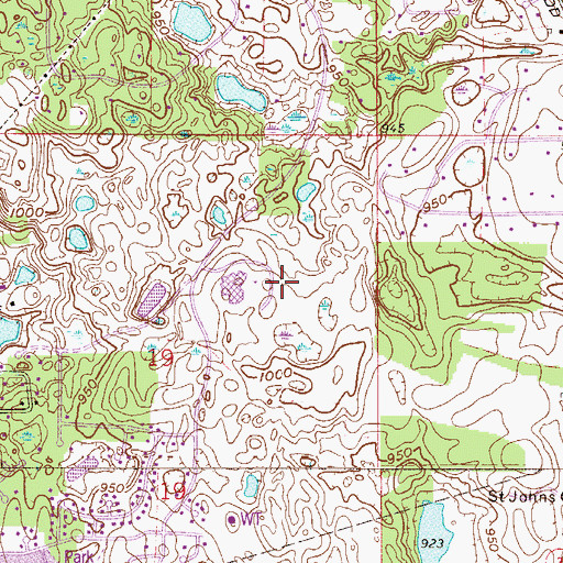 Topographic Map of Shannon Park, MN