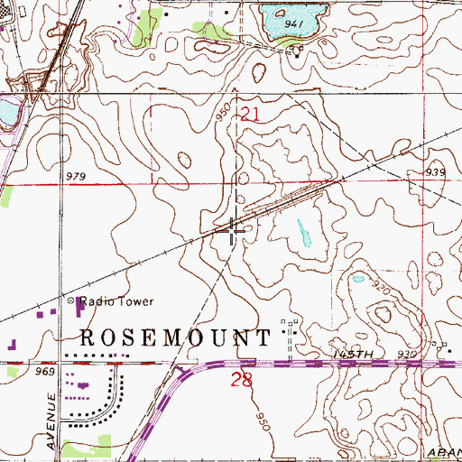 Topographic Map of Bloomfield Park, MN