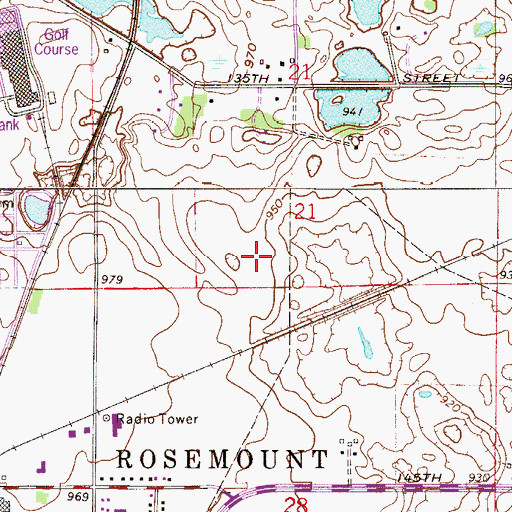 Topographic Map of Birch Park, MN
