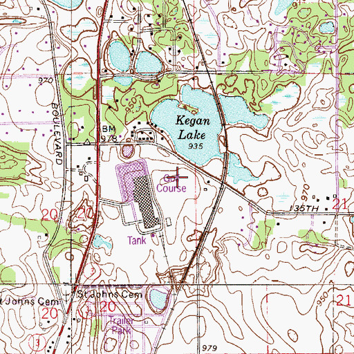Topographic Map of Brockway Golf Course, MN