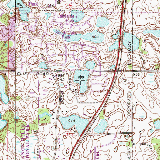 Topographic Map of Holz Lake, MN