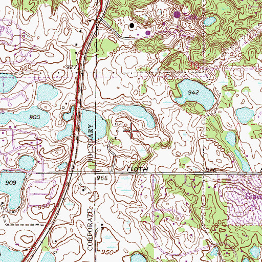 Topographic Map of Southern Lakes Park, MN