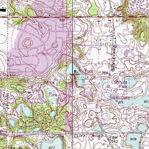 Topographic Map of Schwanz Lake, MN