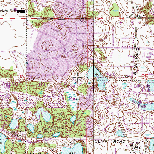 Topographic Map of Trapp Farm Park, MN