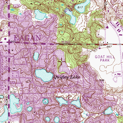 Topographic Map of Quigley Lake, MN