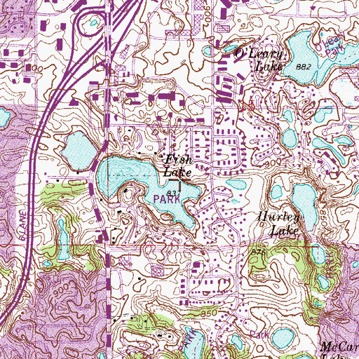 Topographic Map of Fish Lake Park, MN