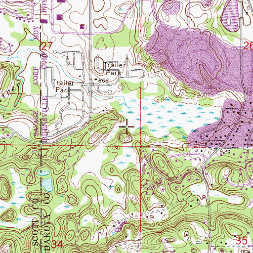 Topographic Map of Cam Ram Park, MN