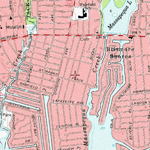 Topographic Map of Biltmore Shores Golf Course (historical), NY