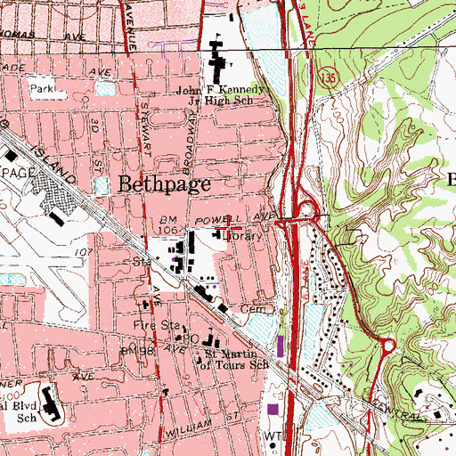 Topographic Map of Union Free School District Number 21 (historical), NY