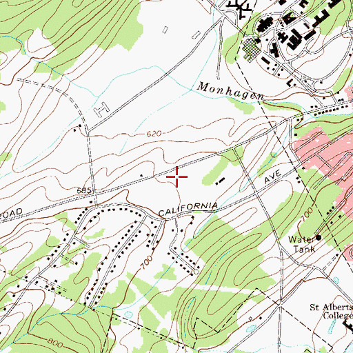 Topographic Map of Saint Johns Evangelical Lutheran Church, NY