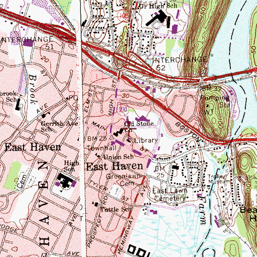 Topographic Map of Old Stone Church, CT