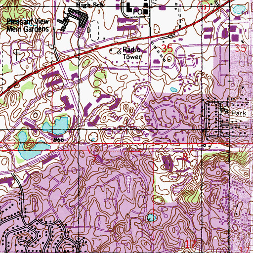 Topographic Map of Birnamwood Golf Course, MN
