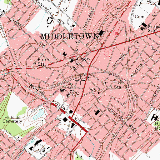 Topographic Map of Erie Railroad Station, NY