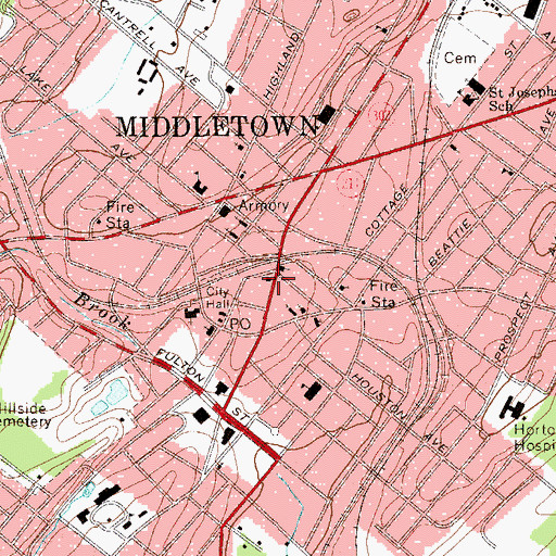 Topographic Map of Grace Episcopal Church, NY