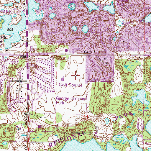 Topographic Map of Parkview Golf Course, MN