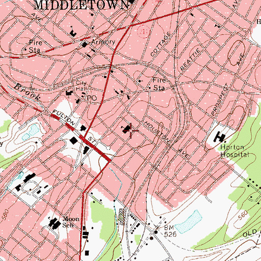 Topographic Map of Academy Elementary School, NY