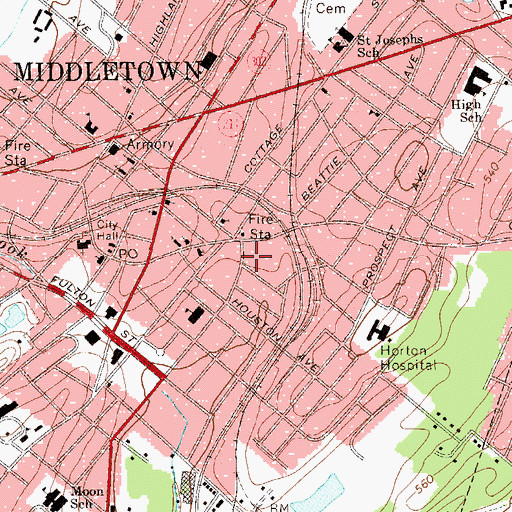 Topographic Map of Fire Department Museum, NY