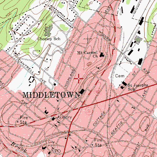 Topographic Map of Saint Teresa's Nursing and Rehabilitation Center, NY