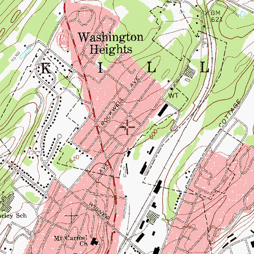 Topographic Map of District Number 12 School (historical), NY