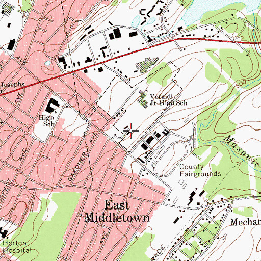 Topographic Map of Fairmont Farm, NY