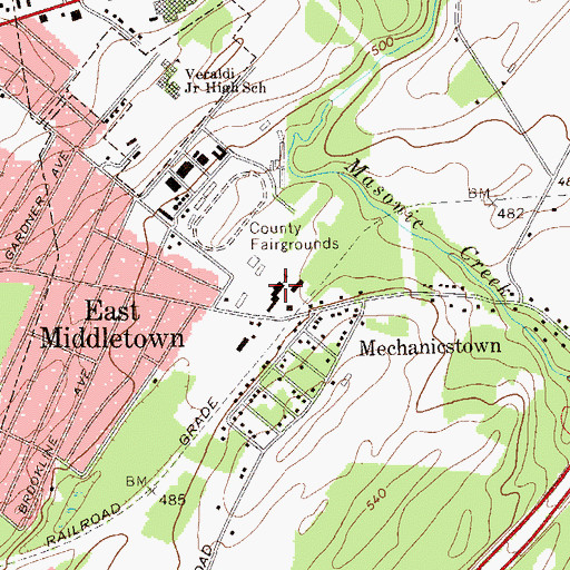 Topographic Map of Mechanicstown Elementary School, NY