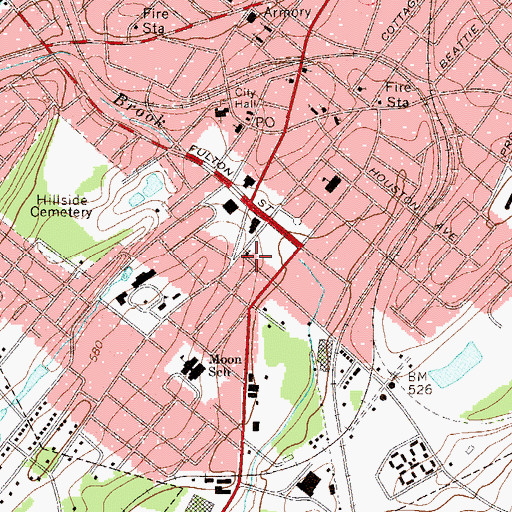 Topographic Map of Saint John's African Methodist Episcopal Zion Church, NY