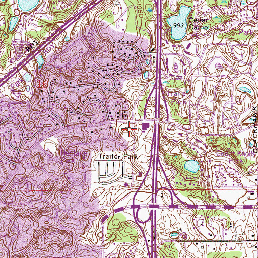 Topographic Map of Palomino Park, MN