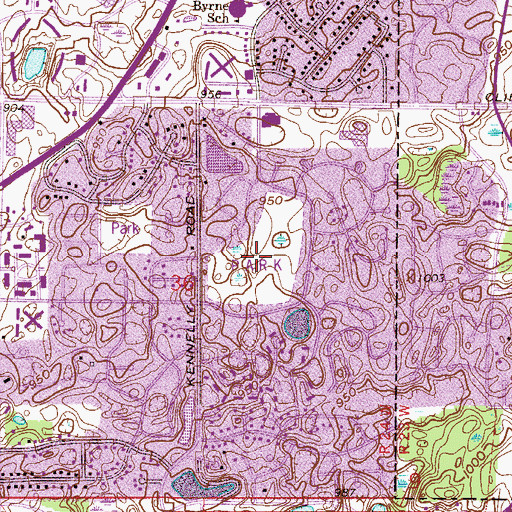 Topographic Map of Red Oak Park, MN